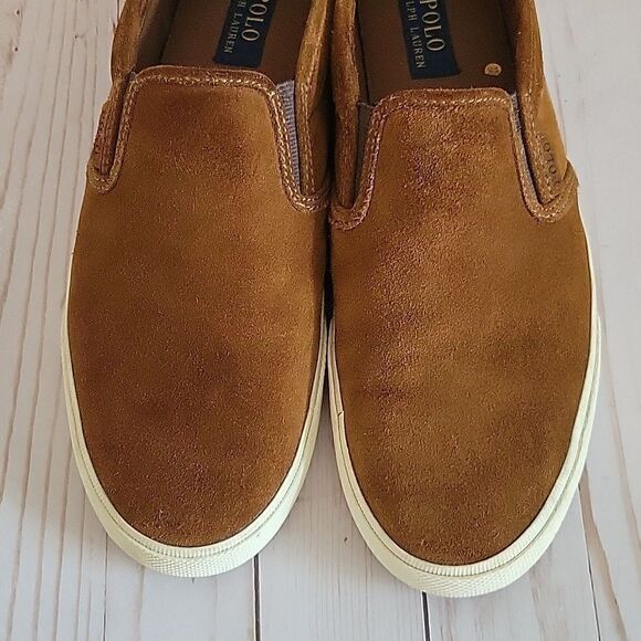 Polo Ralph Lauren Men Vaughn II  slip on sneaker size  Brown Suede Size 10.5 - Picture 5 of 12
